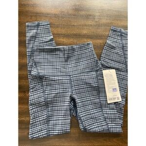 Lululemon Align High Rise Pant 25 Pockets Gingham Blue White LW5FP9S GGWD Size 2